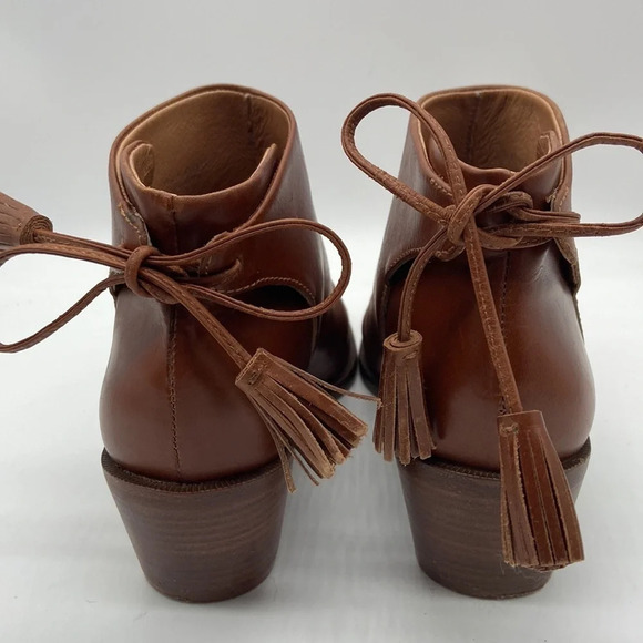 Madewell et Sezane Billie Bootie with Tassel Ties All Leather - Size 6 1/2 - Picture 3 of 9